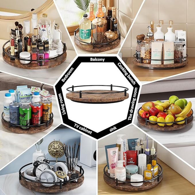 Lazy Susan Organizer：12 Inch 360 Degree Rotating Spice Rack - Image 6