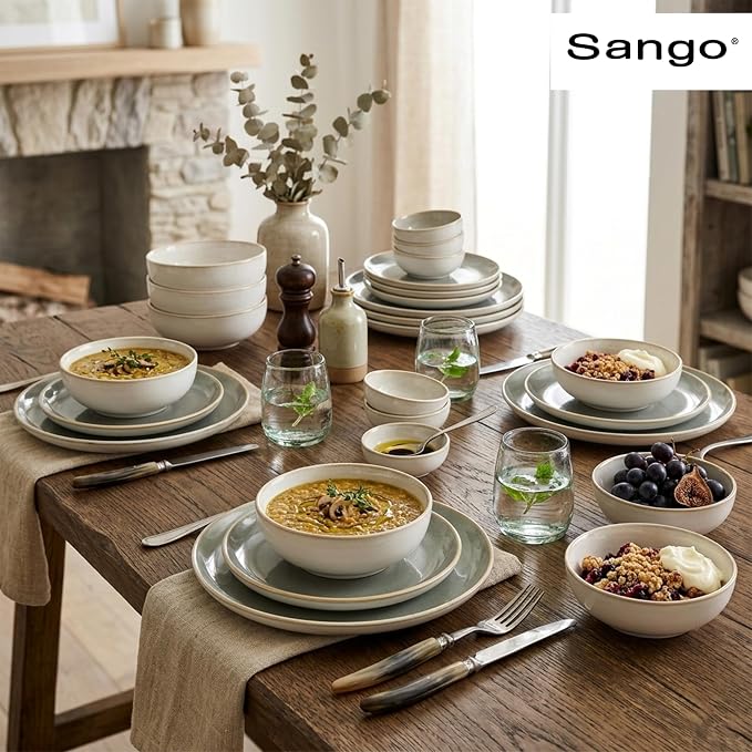 Sango 16-Piece Stoneware Dinnerware Set - Image 8