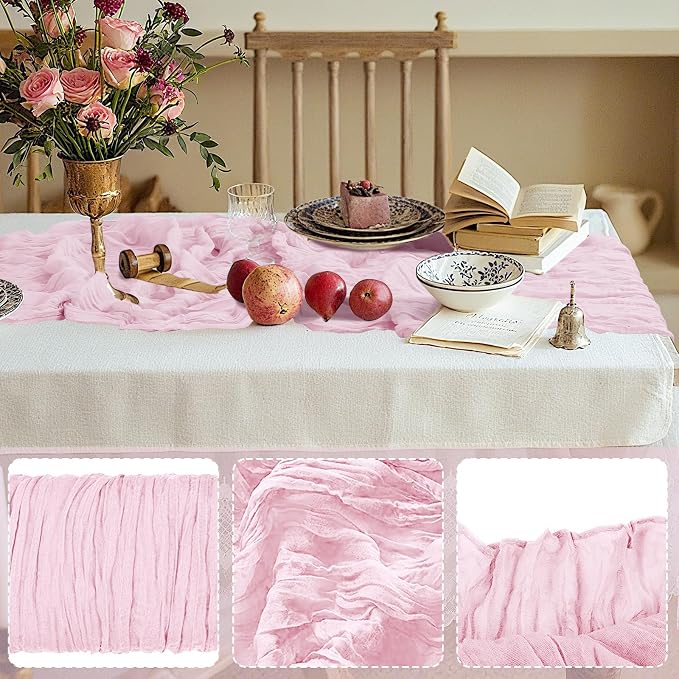 1 Pack Cheesecloth Table Runner 10Ft Christmas Gauze Boho Table Runners - Image 3