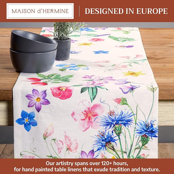 Maison d' Hermine Table Runner 100% Cotton 14.50" x 108" | Table Runners 108 - Image 2