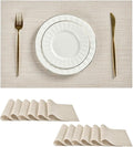 Leetaltree Beige White Placemats Set of 12 by Leetaltree-ArtatEveryTable