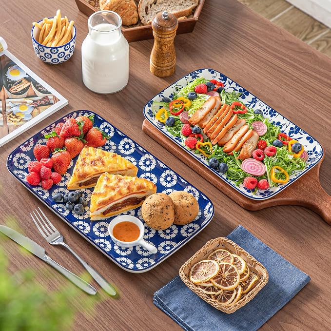 vancasso Porcelain Serving Platters Set of 3, Serving Trays - Image 3
