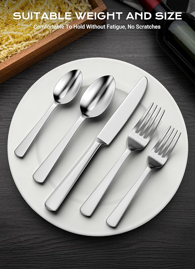 20-Piece Flatware Sets, Durable Stainless Steel Tableware in Ergonomic Design - Image 7
