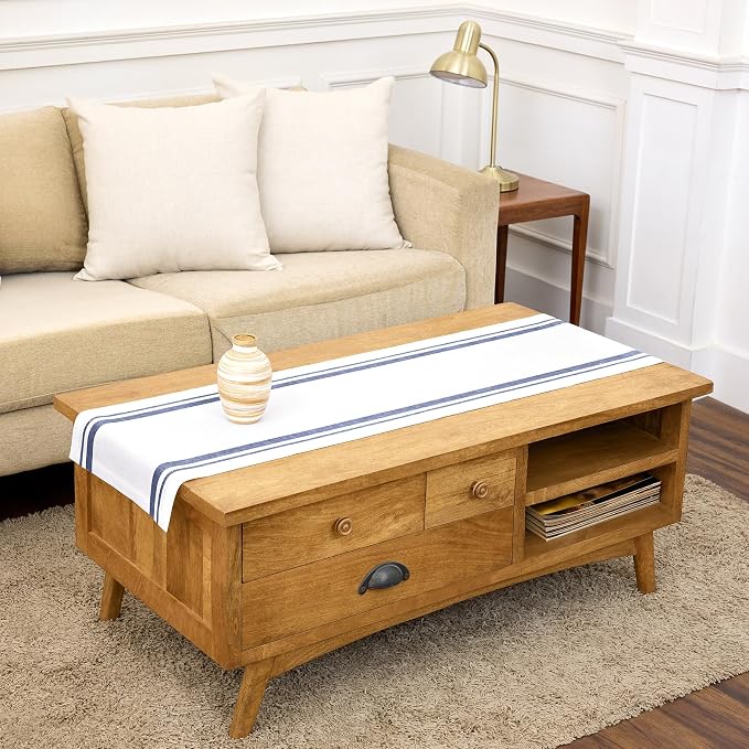 Solino Home 100% Pure Linen Table Runner, 14 x 60 in, console and side tables; by SolinoHome