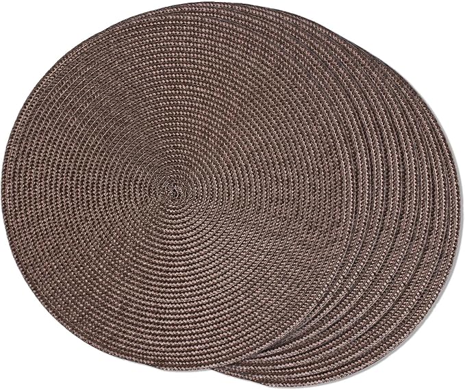 FunWheat Round Braided Placemats Set of 8 Place Mats by FunWheat