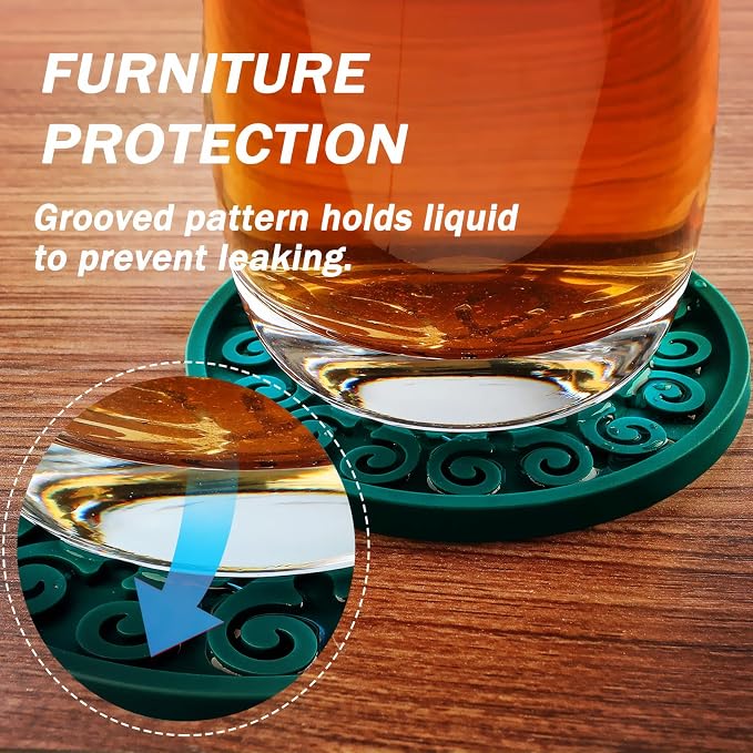 Silicone Coasters for Drinks, Resistant Reusable Drink Coasters-Great Gift for - Image 4