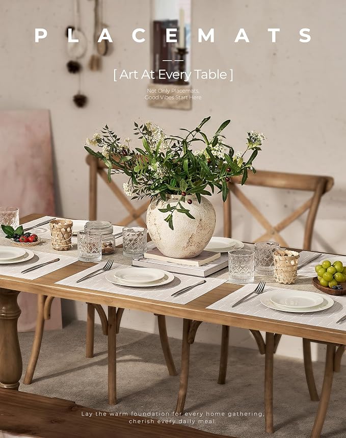 Leetaltree Pale Beige Placemats Set of 12 - Image 2