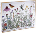 Serving Tray with Handles, Rectangular Plastic Tray 15.75x11.81 Inch, Wildflower by Origtray