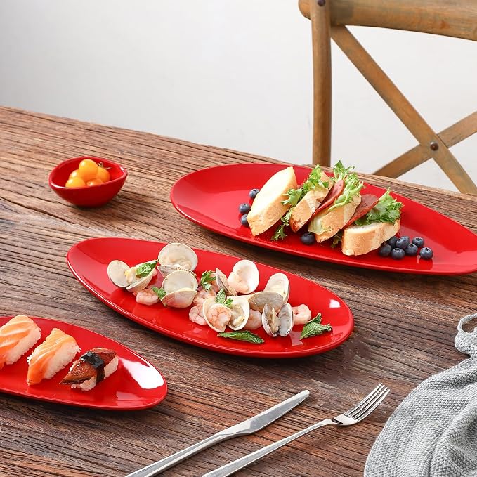 vicrays Large Oval Serving Platters, Stackable Serving Trays Serving Plates - Image 5
