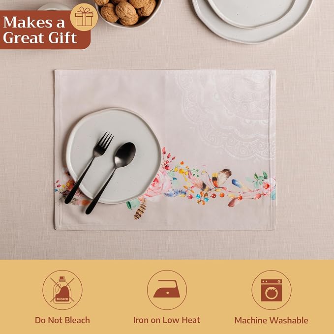 Maison d' Hermine Placemats Set of 4 Reusable 100% Cotton | Cloth Place Mats - Image 5