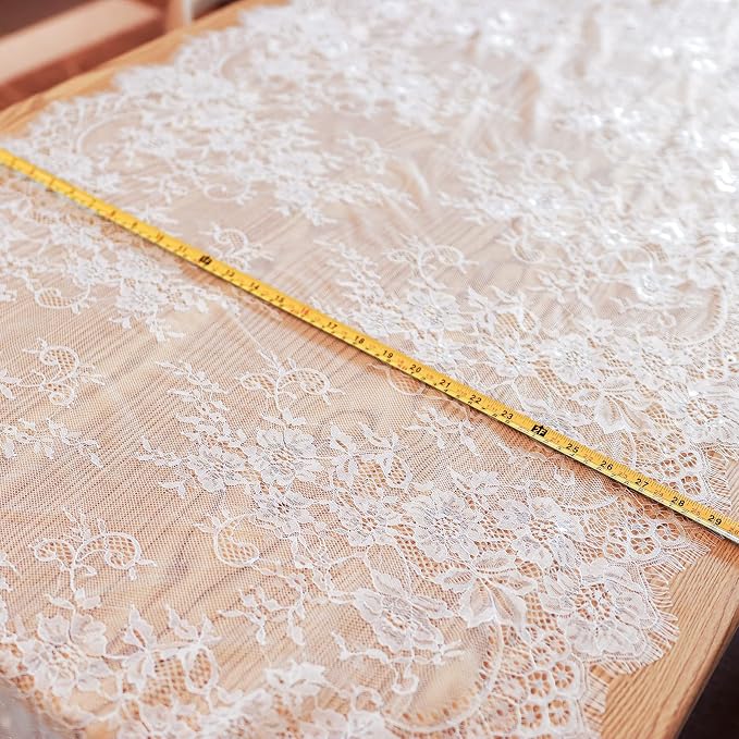 2 Pcs White Lace Table Runner 30 x 120 Inch Vintage Rustic Table Runner - Image 7