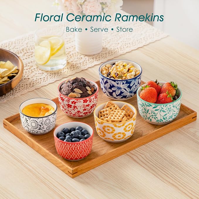 vancasso Selene 8 Oz Porcelain Ramekins Set of 6 - Image 3