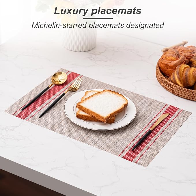 Placemats Set of 4 Washable Indoor | Outdoor Vinyl Place Mats - Image 5