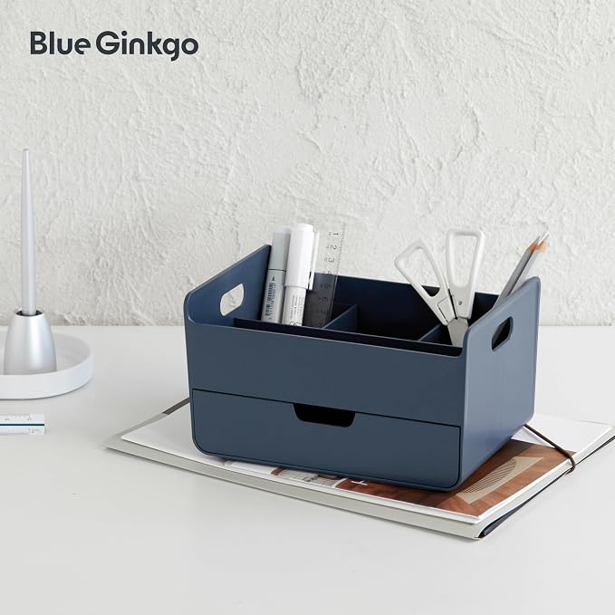 BLUE GINKGO Portable Desk Organizer, Made in Korea | 3 Compartments. Half - Image 5