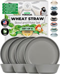 Grow Forward Premium Wheat Straw Plates and Bowls Sets by GrowForward