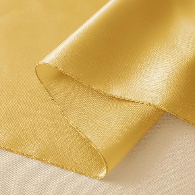 Horbaunal 6 Pack Satin Runners 12 x 72 Inch, Luxury Gold | Bright Silky Smooth - Image 6