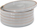 MORA Ceramic Flat Plates Set of 6-8 in by MORA