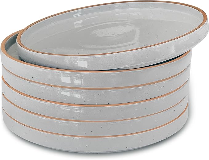MORA Ceramic Flat Plates Set of 6-8 in by MORA