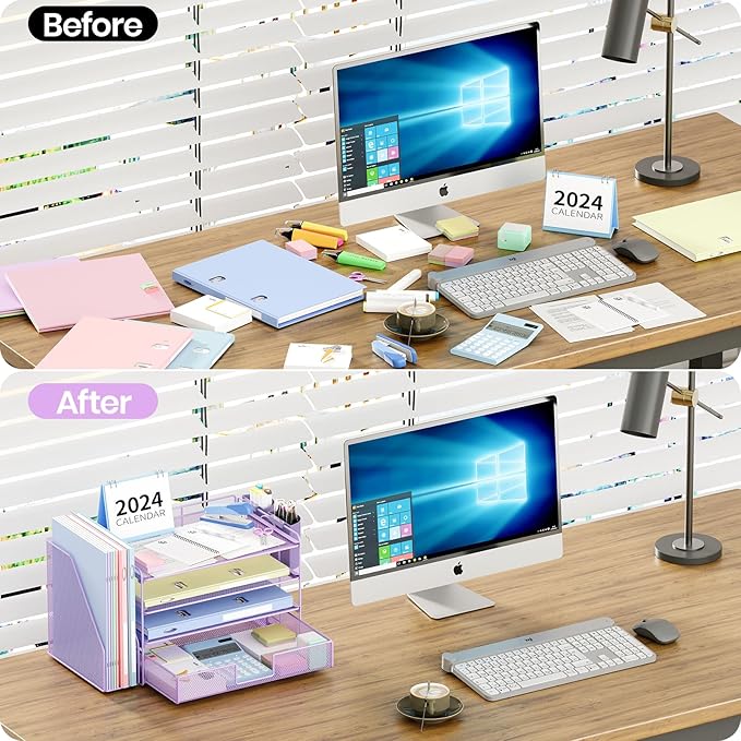 Desk Organizer, 4-Tier Desktop File Organizer - Image 2