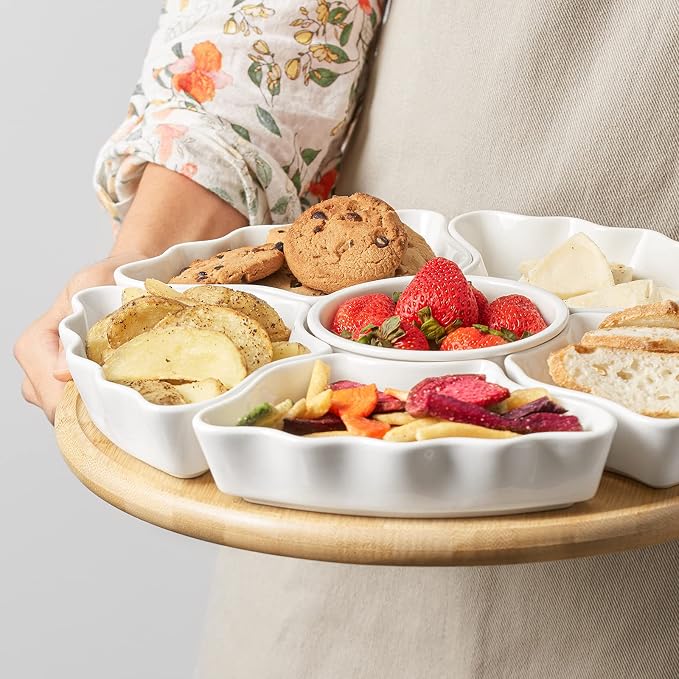DOWAN 360° Rotatable Serving Tray and Platters, 12 Inch Divided Serving Bowls - Image 7