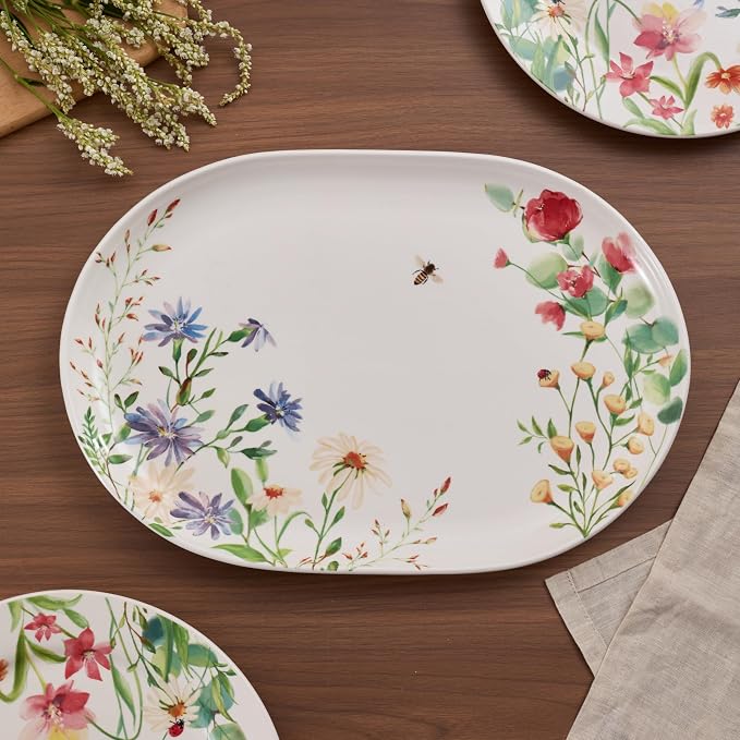 Bico Summer Provence 16 plus 12 inch Oval Platters Set, Microwave and - Image 4