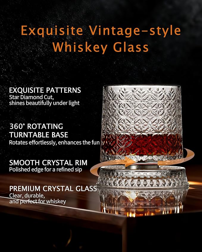 CEEFU 360° Spinning Whiskey Glasses Set - Image 4