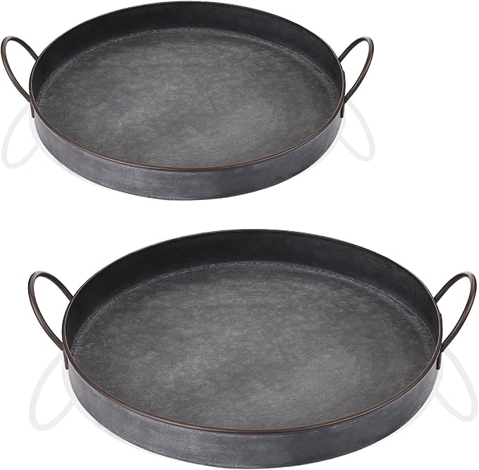 Hipiwe Industrial Style Metal Iron Tray by Hipiwe