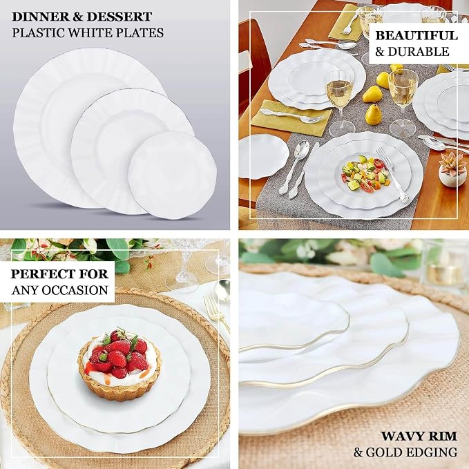 Efavormart 10 Pack Hard Plastic Dessert Plates - Image 4
