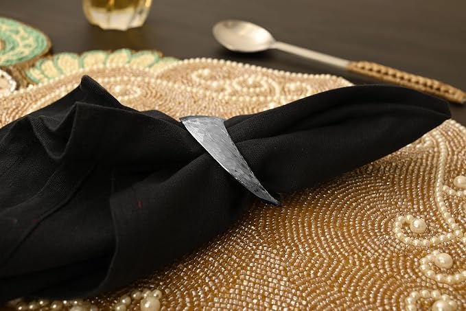 Silver Metal Napkin Rings, Mobius Loop Design, electroplated finish, holiday - Image 5