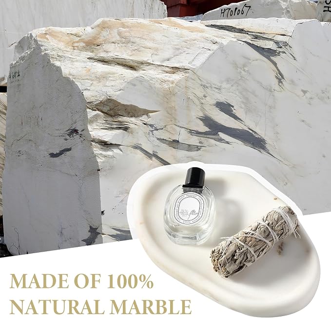 Luxurious White Marble Vanity Tray, Cloud Shape Serving Stone Key Tray - Image 4