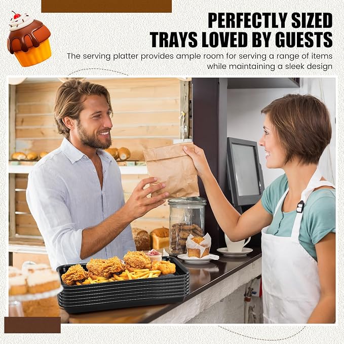 20 Pcs Serving Platters 14 x 6 Inch Rectangle Serving Trays Reusable Food Tray - Image 7