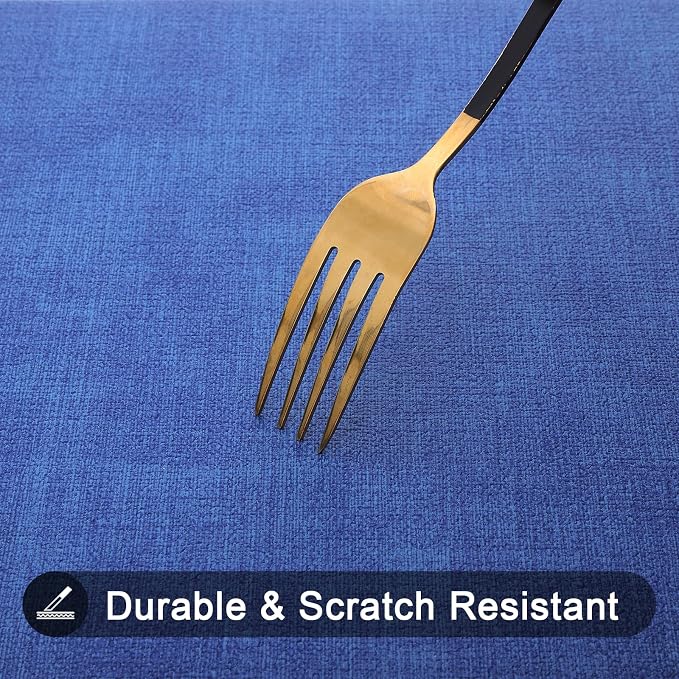 Faux Leather Heat Resistant Placemats 6 Packs, Waterproof Wipeable Dining PU - Image 4
