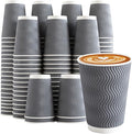 Clawsoff 120 Pack 12 oz Coffee Cups Disposable Insulated Paper Cup Gray | by BuyNow