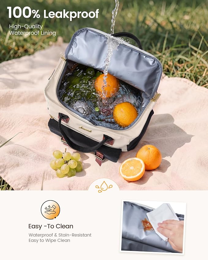 LOVEVOOK Insulated Lunch Bag Women, Large Lunch Tote Work Picnic Cooler Bag | - Image 4