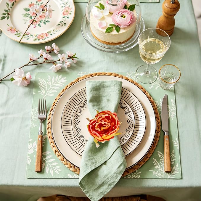 Handmade Flower Napkin Rings Set of 6, Valentine's, Thanksgiving Table - Image 7
