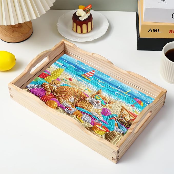 EWJRNSF Diamond Art Kits for Adults Wooden Serving Trays - Image 7