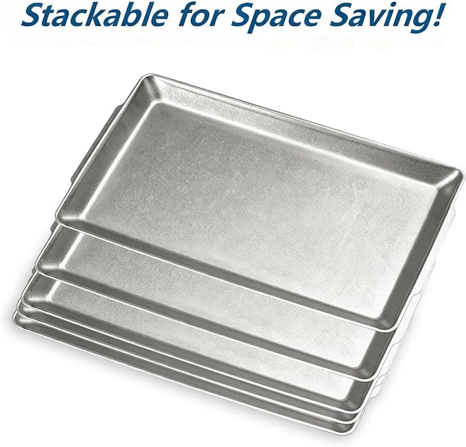 15.8" x 9.5" Large Serving Trays Vintage Style Stainless Steel Heavy-Duty Large - Image 6