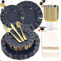 Glowserve 175 Piece Disposable Plastic Plates Dinnerware Set by glowserve