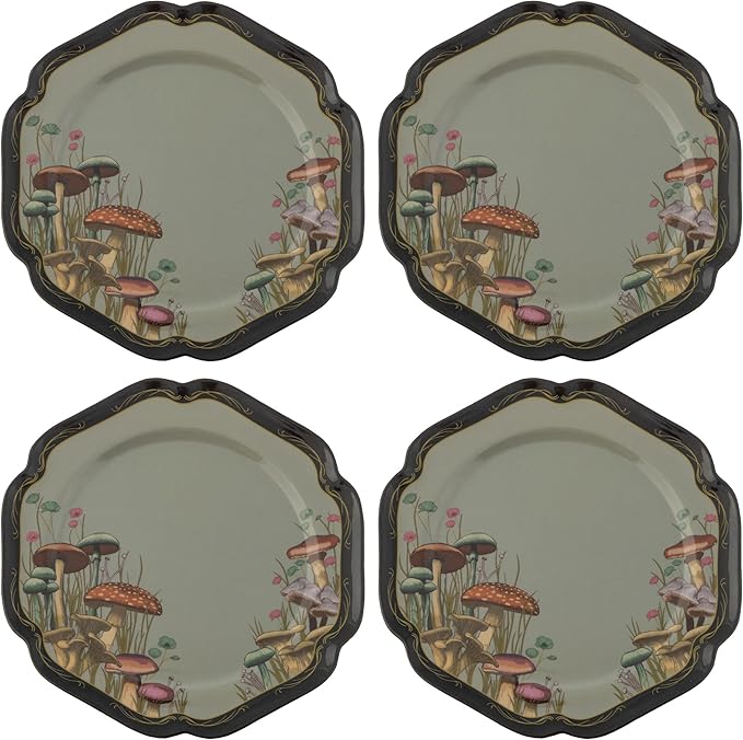 Karma, 8.75 inches Melamine Salad Plates Set of 4, Reusable Dishwasher Safe by KarmaGifts