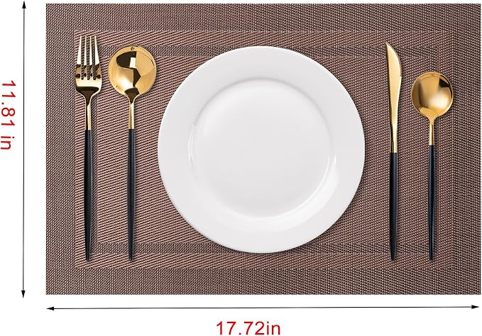 Placemats Set of 4 Washable Indoor | Outdoor Vinyl Place Mats - Image 2