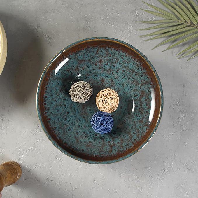 Ceramic Fruit Bowl for Kitchen Counter, Decorative Pedestal Bowl for Table - Image 4