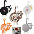Coasters Set of 5, Fun Woven Creative Cat Coasters, Cute Coffee Coaster by WGKOMEGE