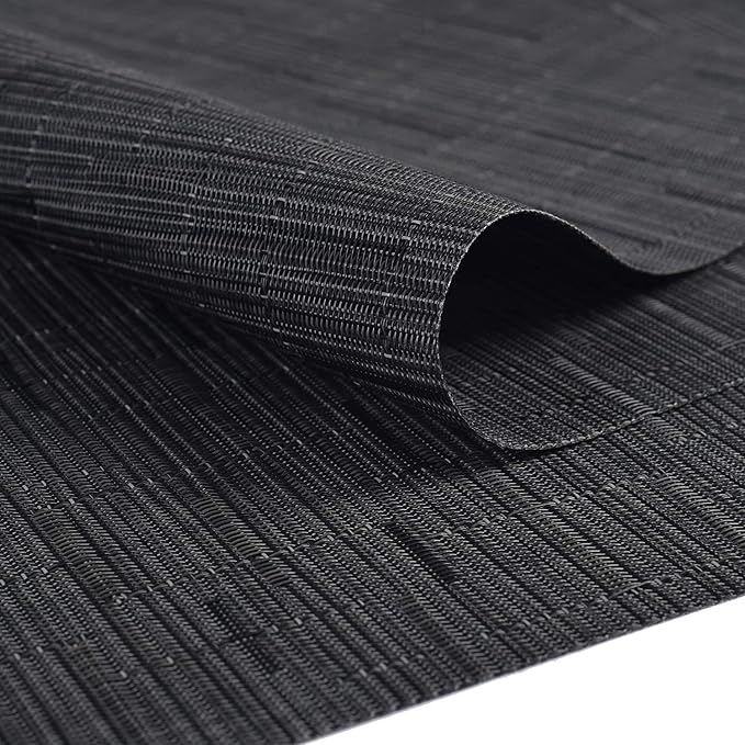 SHACOS Woven Vinyl Table Runner 12x54 inch Indoor Outdoor Table Mats Wipe Clean - Image 2