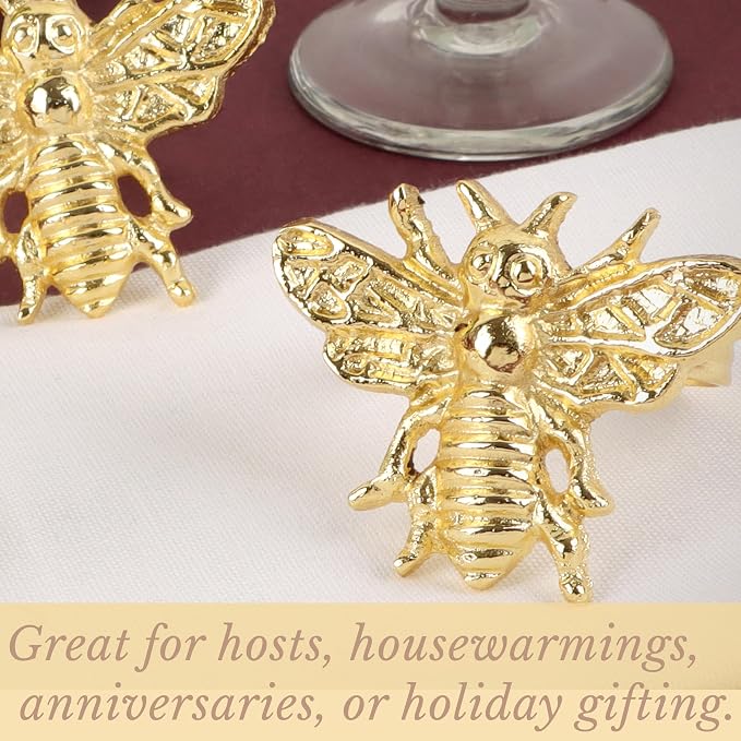 ALPHA Living HOME 12 Pcs Decorative Bee Napkin Rings - Image 6