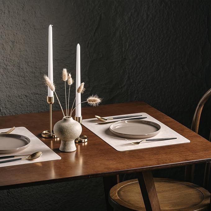 Placemats Set of 12, DOLOPL Reversible Dual-Color Faux Leather Place Mats - Image 5