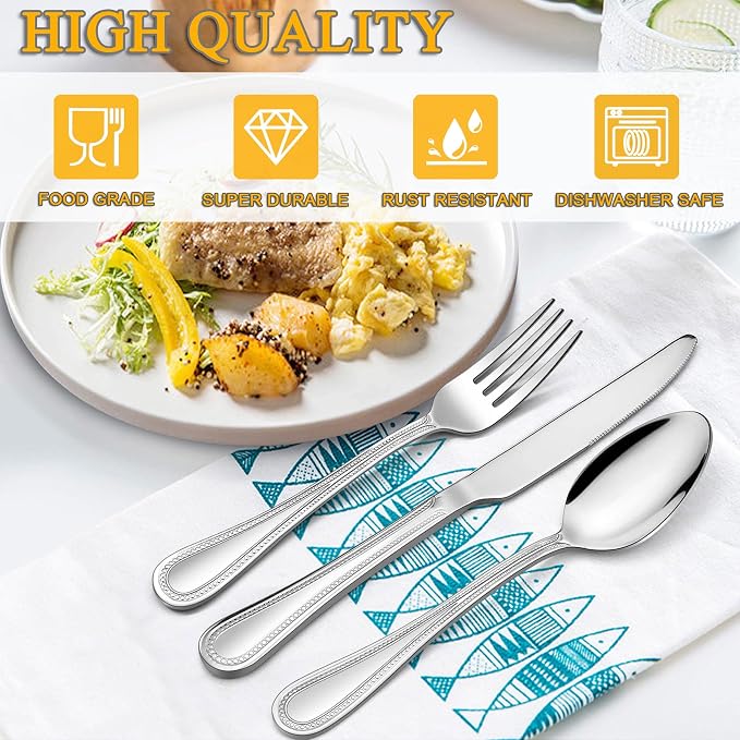LIANYU 60-Piece Silverware Flatware Set - Image 2