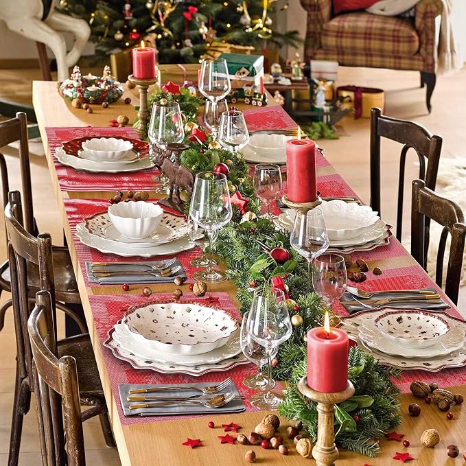 Aofmee Christmas Placemats Set of 6, Washable Christmas Place Mats - Image 2