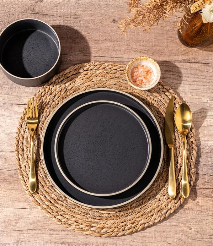 LERATIO Ceramic Dinner Plates Set of 6, 10.25 inch Large ceramic plates | - Image 3
