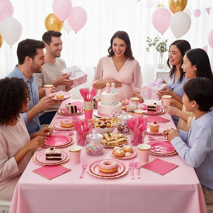 Pink Plates and Napkins Party Supplies - Image 4