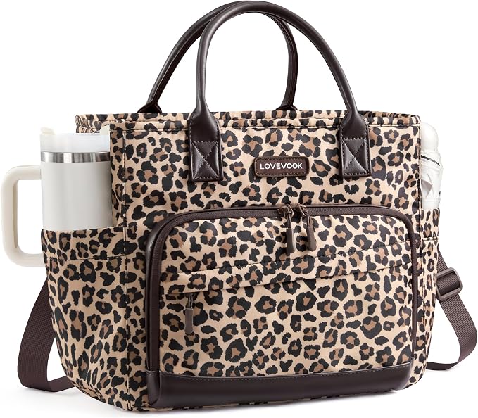LOVEVOOK Lunch Box for Women, Adult Lunch Bag for Work, Vintage Leopard | by LOVEVOOK